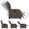 vidaXL Poltrona de massagens reclin&aacute;vel couro artificial castanho
