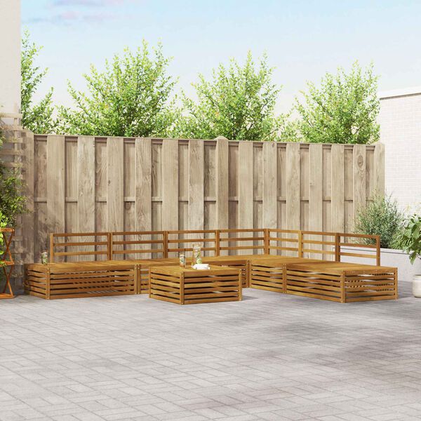 vidaXL Conjunto de Sof&aacute;s para Exterior 7 Pe&ccedil;a Natural