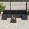 vidaXL Conjunto de Sof&aacute; de Jardim 8 pcs Preto vime PE