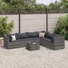 vidaXL 7 pcs conjunto lounge de jardim c/ almofad&otilde;es vime PE cinzento
