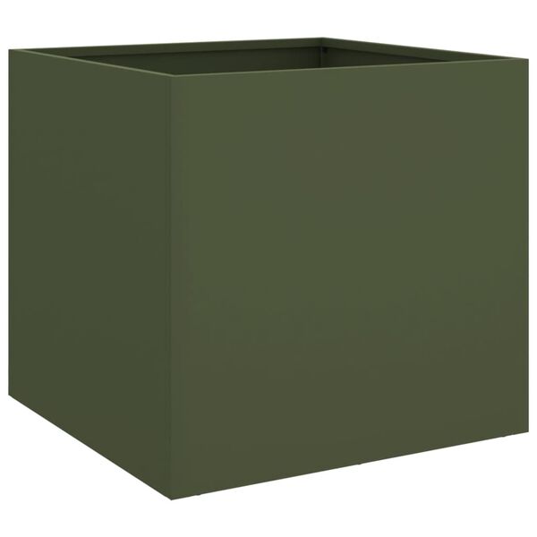 vidaXL Vaso/floreira 42x40x39 cm a&ccedil;o verde azeitona