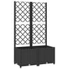vidaXL Vaso de jardim com treli&ccedil;a preto 80x40x136 cm PP