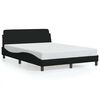 vidaXL Estrutura de cama Dover preta 135x190 cm em tecido