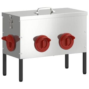 vidaXL Comedouro para galinha Prateado 41,5 x 20,5 x 33 cm