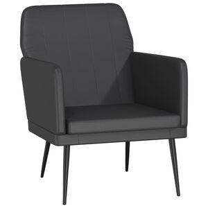 vidaXL Cadeira com apoio de bra&ccedil;os 61x78x80 cm couro artificial preto