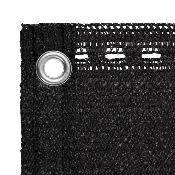 vidaXL Tela de varanda 120x600 cm PEAD preto