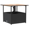 vidaXL Mesa jardim c/ orif&iacute;cio guarda-sol 55x55x46,5cm vime PE preto