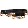 vidaXL Conjunto de Sof&aacute;s para Exterior 9 pcs Natural e Preto