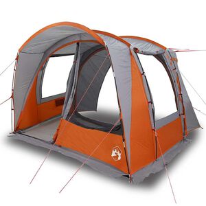 vidaXL Tenda de campismo p/ 4 pessoas imperme&aacute;vel cinzento/laranja