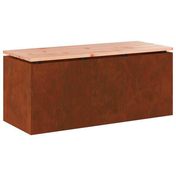 vidaXL Banco de jardim Ferro Enferrujado 100 x 40 x 43 cm A&ccedil;o corten