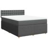 vidaXL Cama com molas/colch&atilde;o 160x200 cm tecido cinzento-escuro