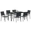 vidaXL Conjunto de Jantar para Jardim 7 pcs Preto Rattan de PE