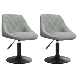 vidaXL Cadeiras de jantar girat&oacute;rias 2 pcs veludo cinzento-claro