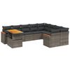 vidaXL 10 pcs conjunto sof&aacute;s de jardim c/ almofad&otilde;es vime PE cinzento