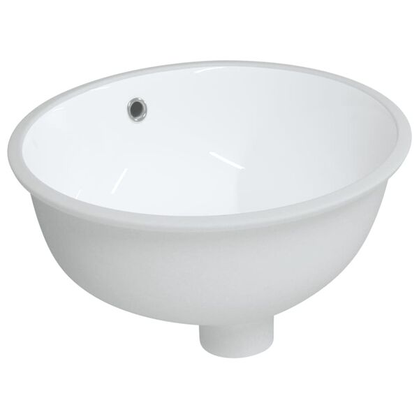 vidaXL Lavat&oacute;rio casa de banho oval 38,5x33,5x19 cm cer&acirc;mica branco
