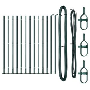vidaXL Postes de Cerca Manual 13 pcs Verde Ø32mm 90 cm Aço galvanizado
