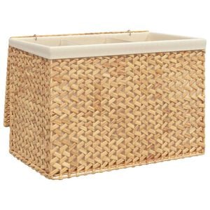 vidaXL Cesto para roupa suja c/ 3 sec&ccedil;&otilde;es 75x42,5x52cm jacinto de &aacute;gua