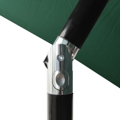 vidaXL Guarda-sol de 3 camadas com poste de alumínio 2 m verde