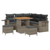vidaXL Conjunto de Sof&aacute; de Jardim com almofada 8 pcs Cinzeto vime PE