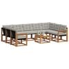 vidaXL Conjunto de Sof&aacute;s para Exterior 10 pcs Cinza Natural e Claro