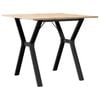 vidaXL Mesa de jantar estrutura em Y 80x80x75 cm pinho e a&ccedil;o