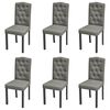 vidaXL Cadeiras de jantar 6 pcs tecido cinzento