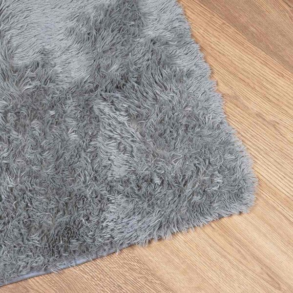 vidaXL Tapete shaggy de pelo alto NAVARRA 80x150 cm cinzento-claro