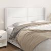 vidaXL Cabeceira cama c/ abas couro artificial 203x23x118/128cm branco
