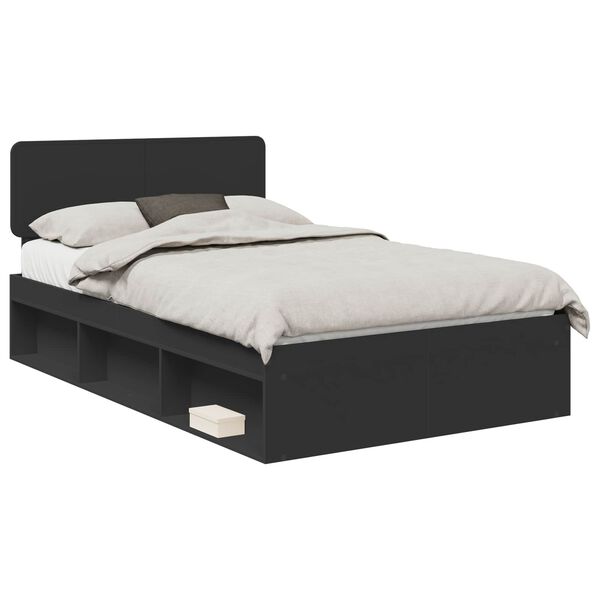 vidaXL Estrutura da Cama Preto 120 x 190 cm Madeira de Pinheiro S&oacute;lida