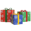 vidaXL Presentes de Natal iluminados 3 pcs 64 luzes LED branco quente