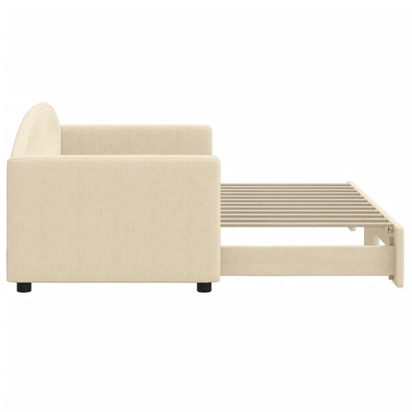 vidaXL Sof&aacute;-cama com gavet&atilde;o 80x200 cm tecido cor creme