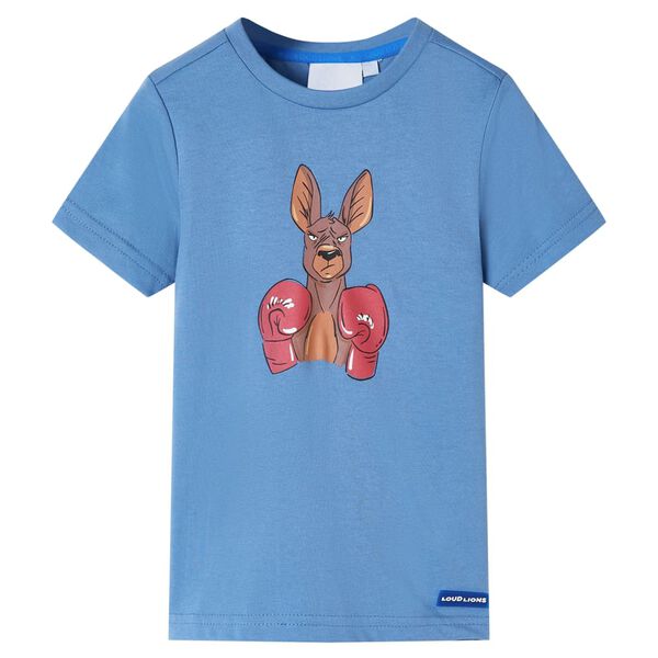 T-shirt infantil com mangas curtas azul-m&eacute;dio 116
