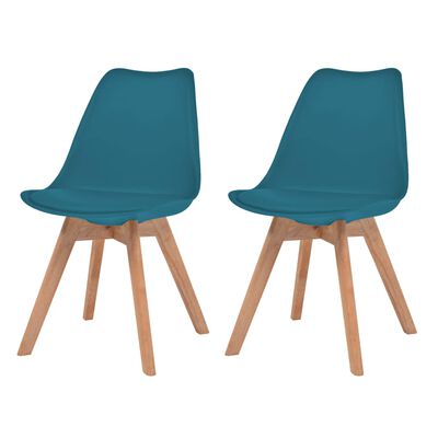 vidaXL Cadeiras de jantar 2 pcs plástico turquesa
