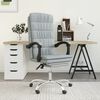 vidaXL Cadeira de escritório reclinável tecido cinzento-claro