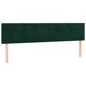 vidaXL Cabeceira de cama 2 pcs veludo 100x5x78/88 cm verde-escuro