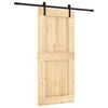 vidaXL Porta Deslizante Natural e Preto 90 x 210 cm