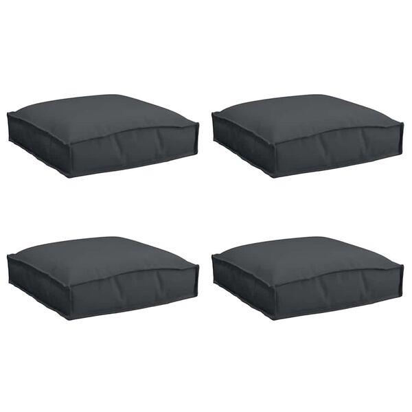 vidaXL Almofada de palete para assento 4 pcs Preto 40 x 40 x 8 cm