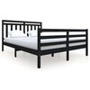 vidaXL Estrutura de cama king 150x200 cm madeira maci&ccedil;a preto