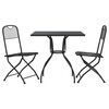 vidaXL 3 pcs conjunto de jantar para jardim rede de metal antracite