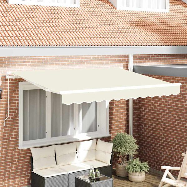 vidaXL Toldo Retr&aacute;til Manual Creme 250 x 200 cm tecido