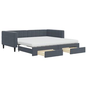 vidaXL Sof&aacute;-cama c/ gavet&atilde;o e gavetas 100x200cm veludo cinzento-escuro