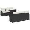 vidaXL Conjunto de Sof&aacute; de Jardim 7 unid. Preto e Creme vime PE