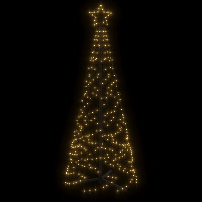 vidaXL Árvore de Natal em cone 200 luzes LED 70x180 cm branco quente