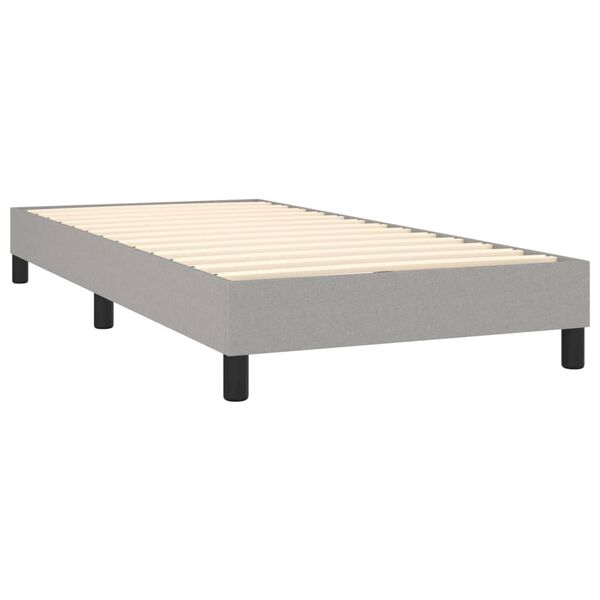 vidaXL Cama com molas/colch&atilde;o 90x190 cm tecido cinzento-claro