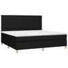 vidaXL Cama box spring c/ colch&atilde;o e LED 200x200 cm tecido preto