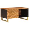 vidaXL Mesa de centro 80x50x40 cm mangueira maci&ccedil;a castanho e preto