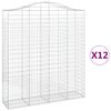 vidaXL Cestos gabi&atilde;o arqueados 12 pcs 200x50x220/240 ferro galvanizado