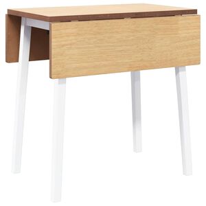 vidaXL Mesa de jantar madeira seringueira maci&ccedil;a branco