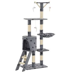 vidaXL &Aacute;rvore para gatos c/postes arranhadores sisal 138 cm cinzento