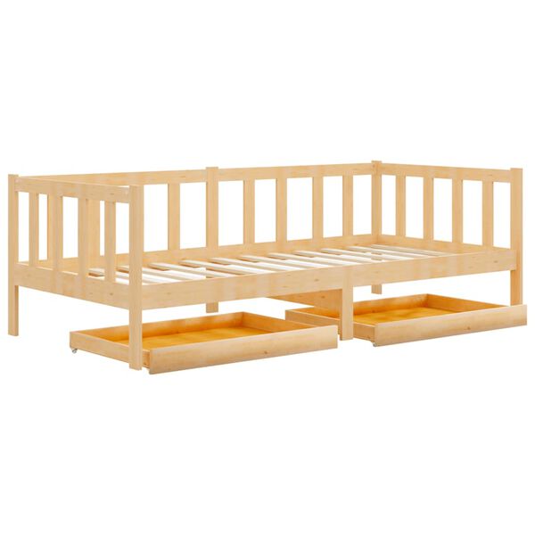 vidaXL Sofá-cama com gavetas 90x200 cm pinho maciço